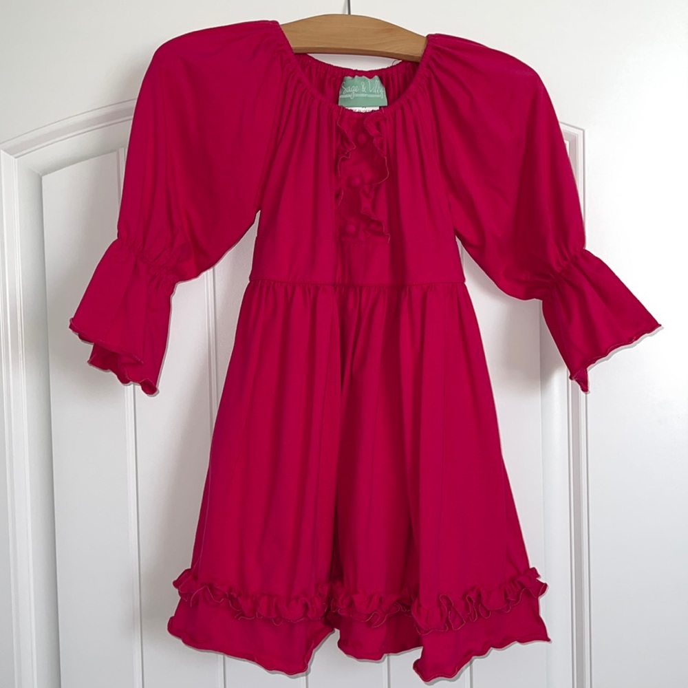 Sage & Lilly Fuchsia Ruffle Dress